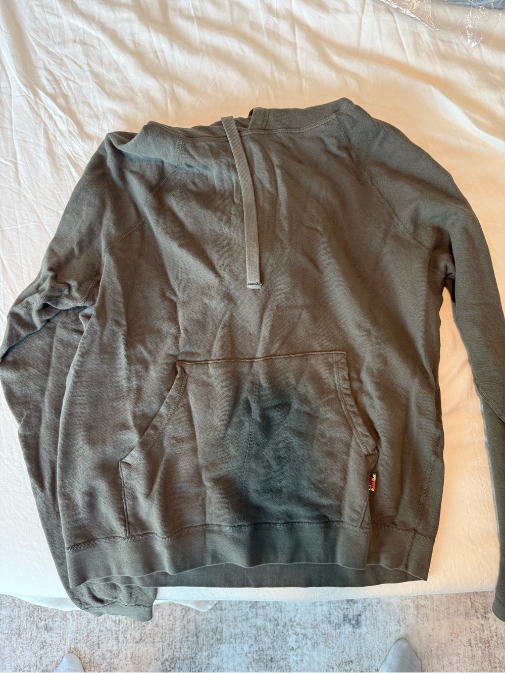 Freecity Olive Green Pullover Hoodie with Light Green Dove